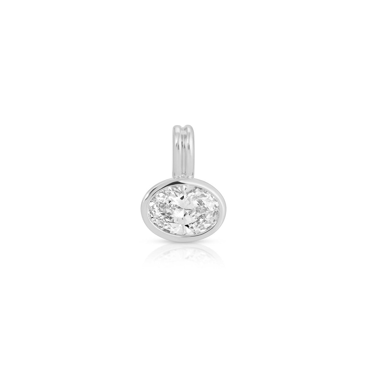 Bezel Set Oval Diamond Clip Charm