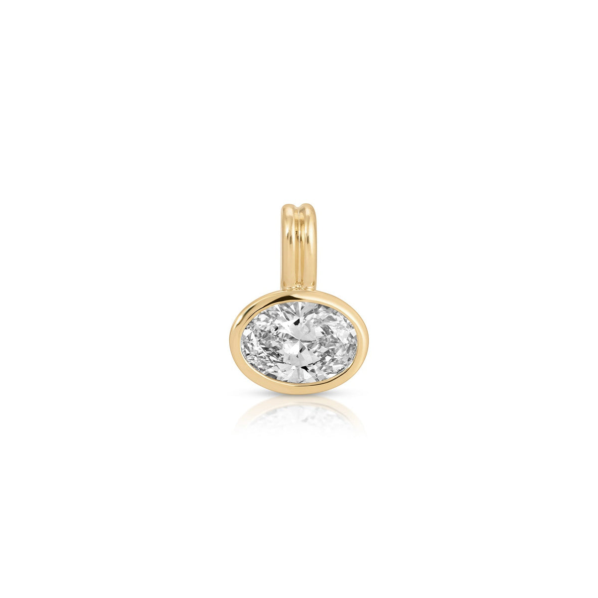 Bezel Set Oval Diamond Clip Charm