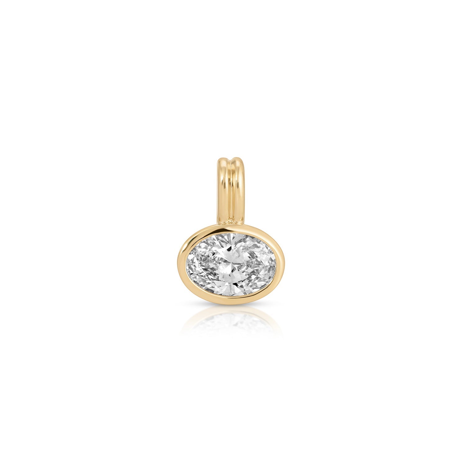 Bezel Set Oval Diamond Clip Charm