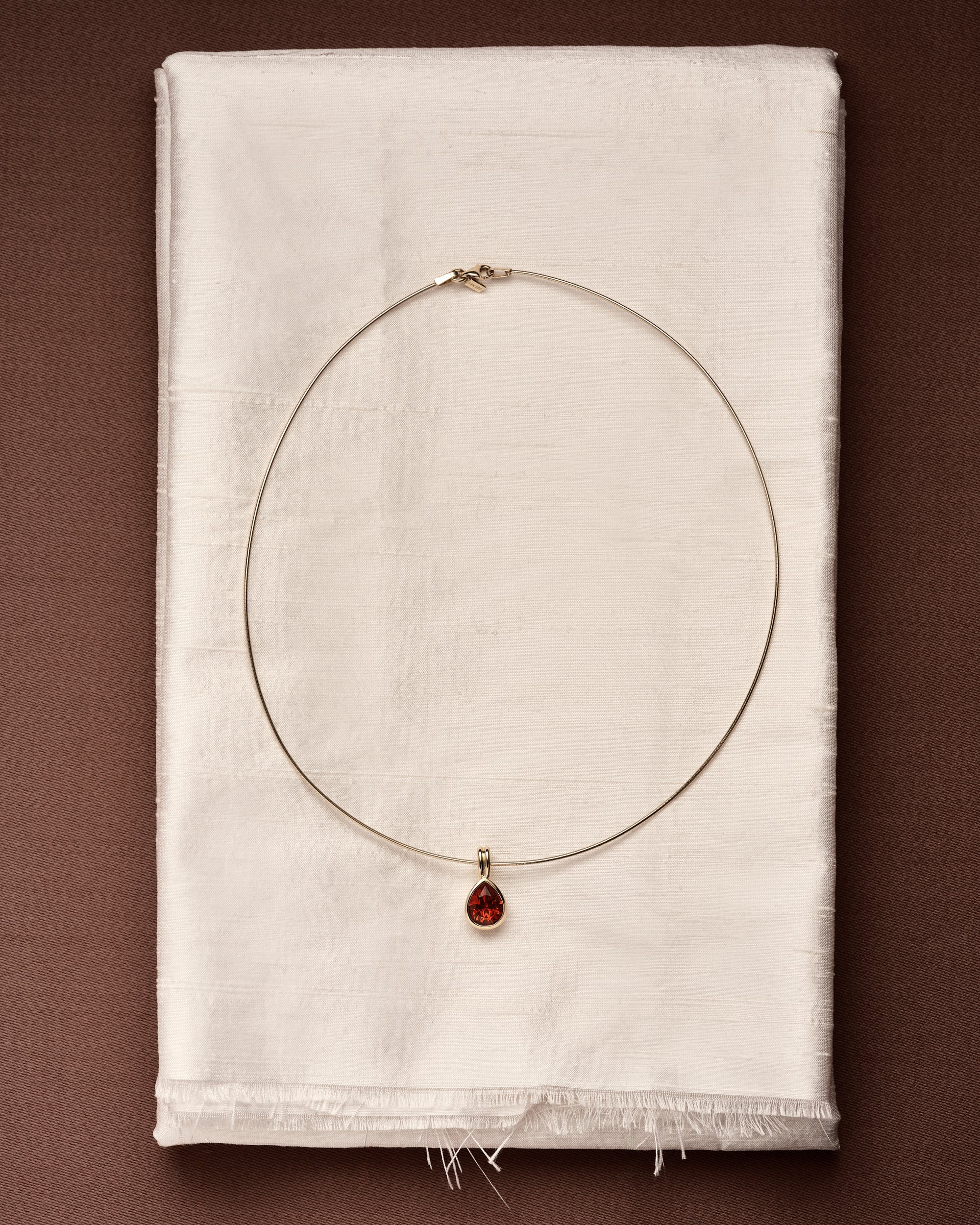 Bezel Set Ruby Pear Clip Charm