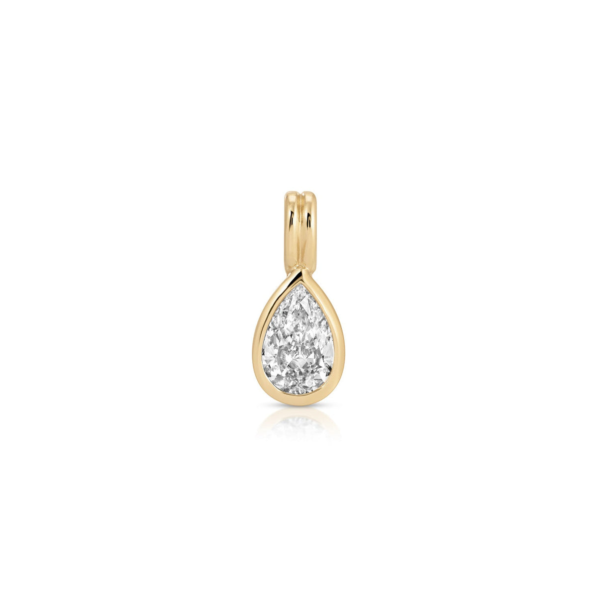 Bezel Set Pear Diamond Clip Charm