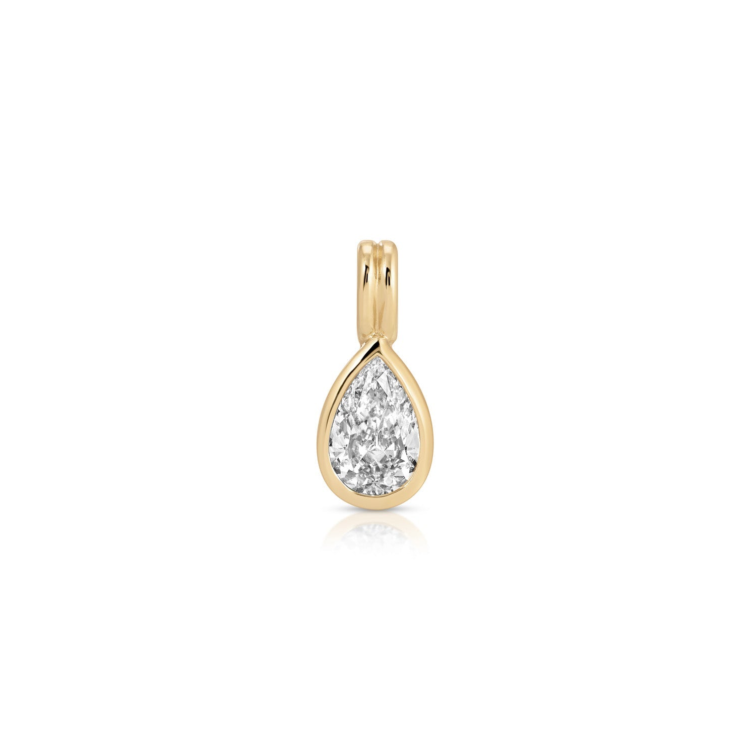Bezel Set Pear Diamond Clip Charm