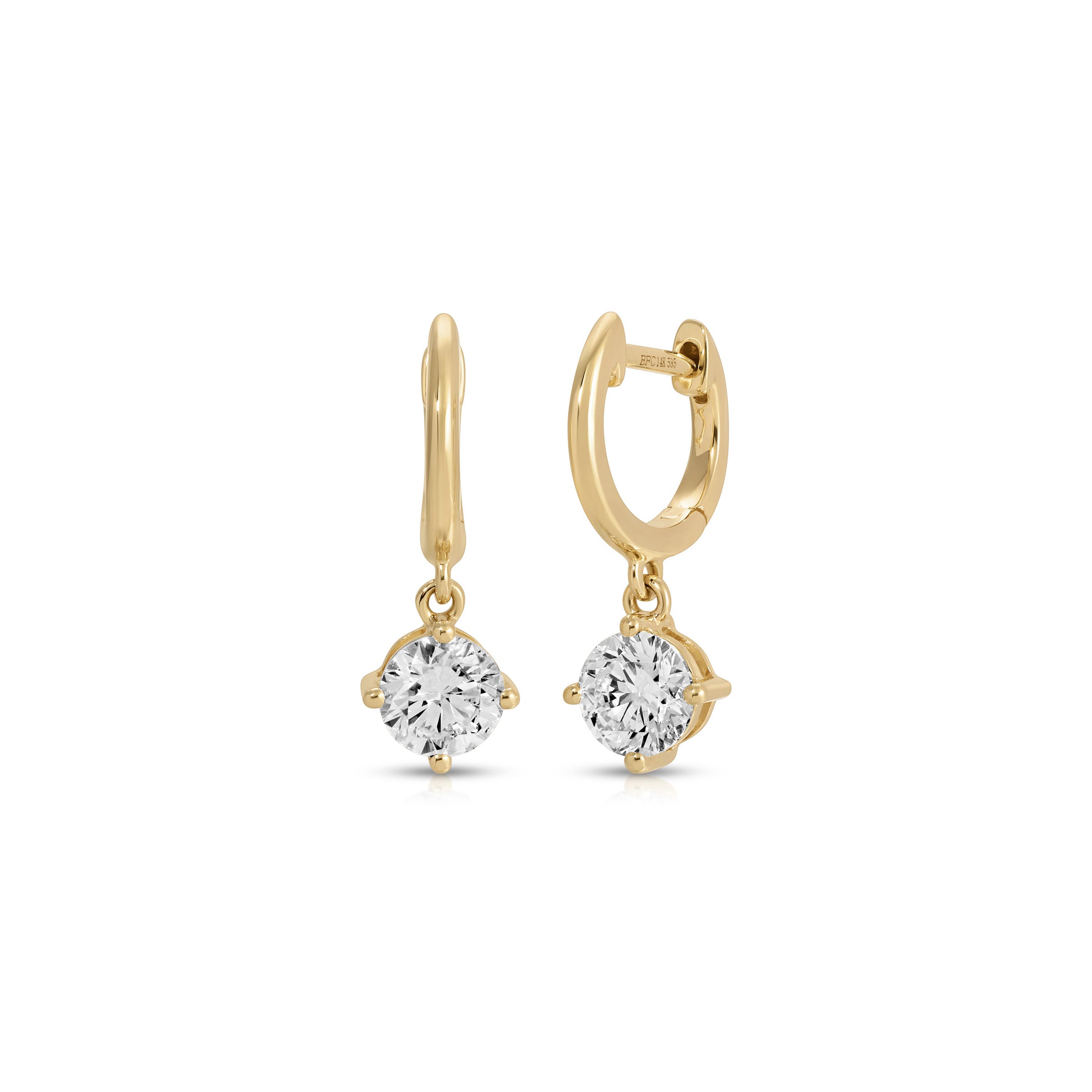 Diamond Drop Huggie Earrings