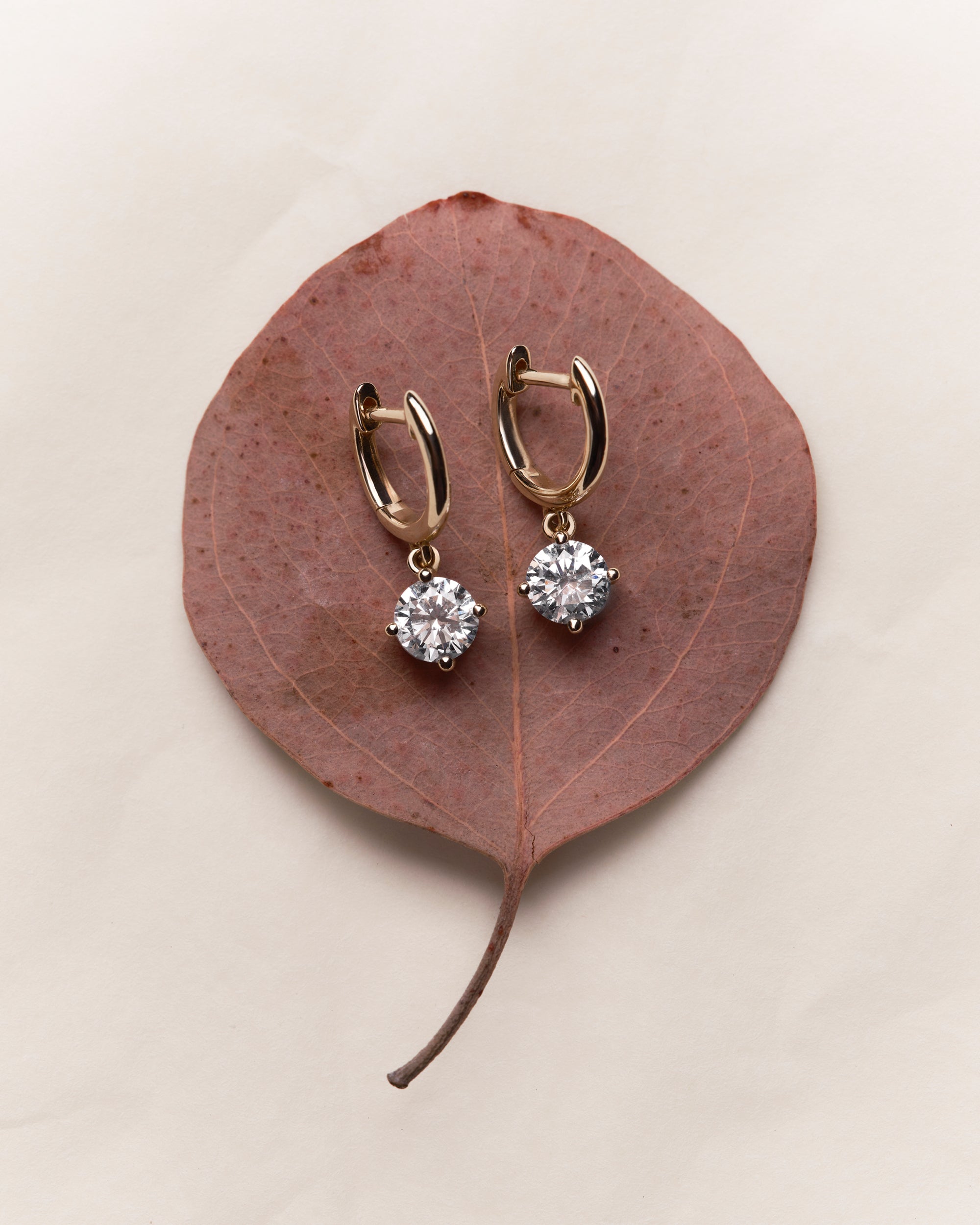 Diamond Drop Huggie Earrings