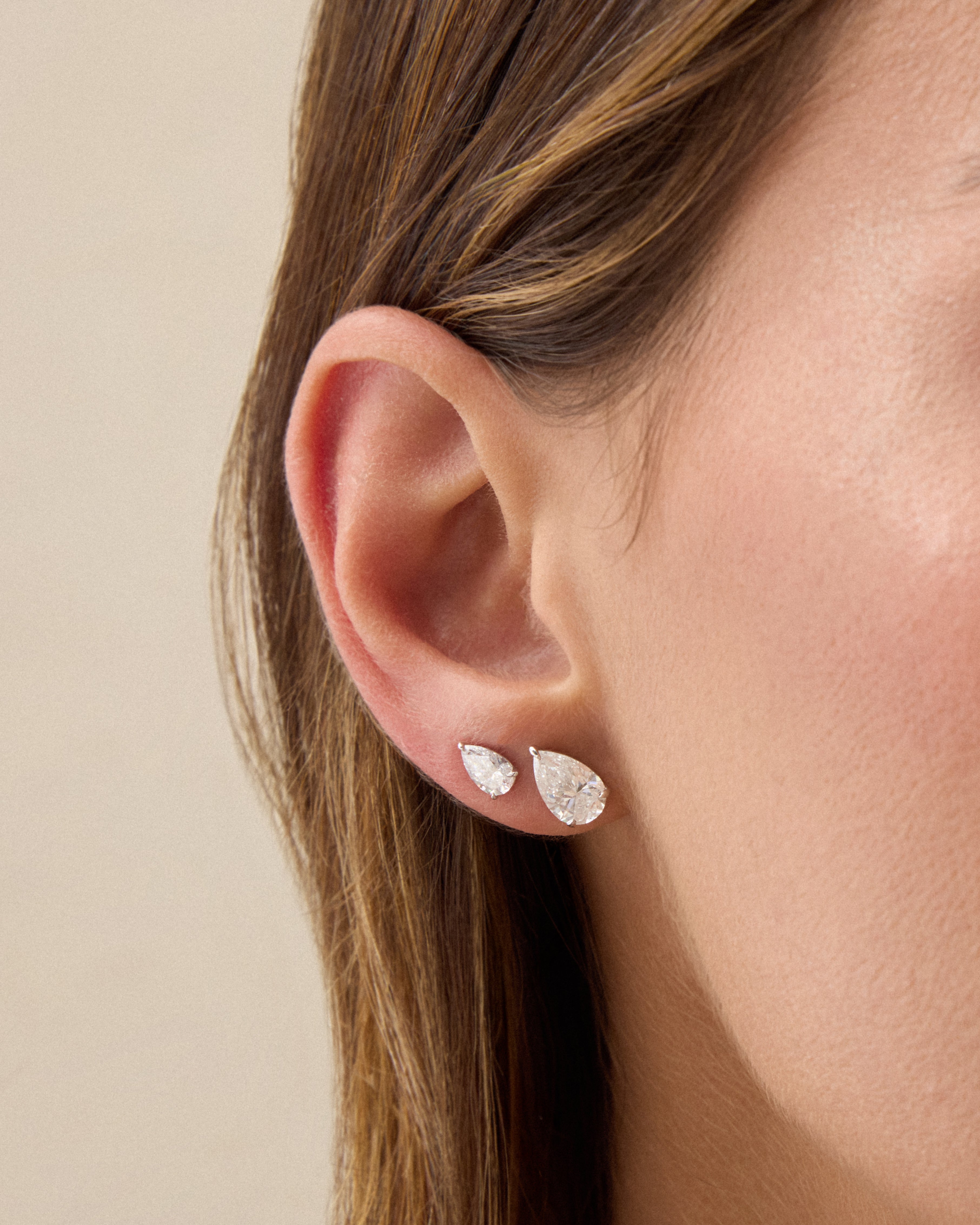 Pear Diamond Stud Earrings