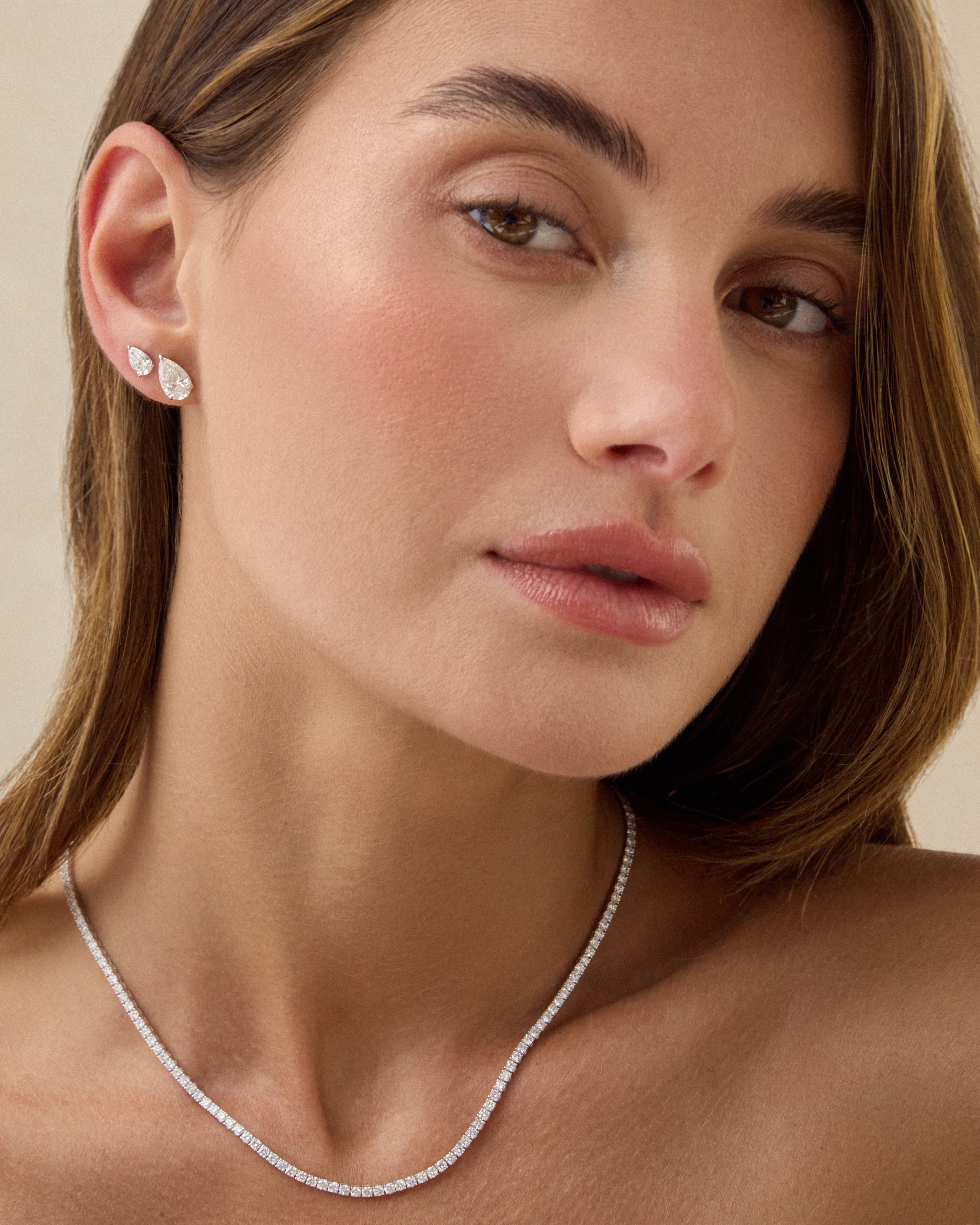 Pear Diamond Stud Earrings