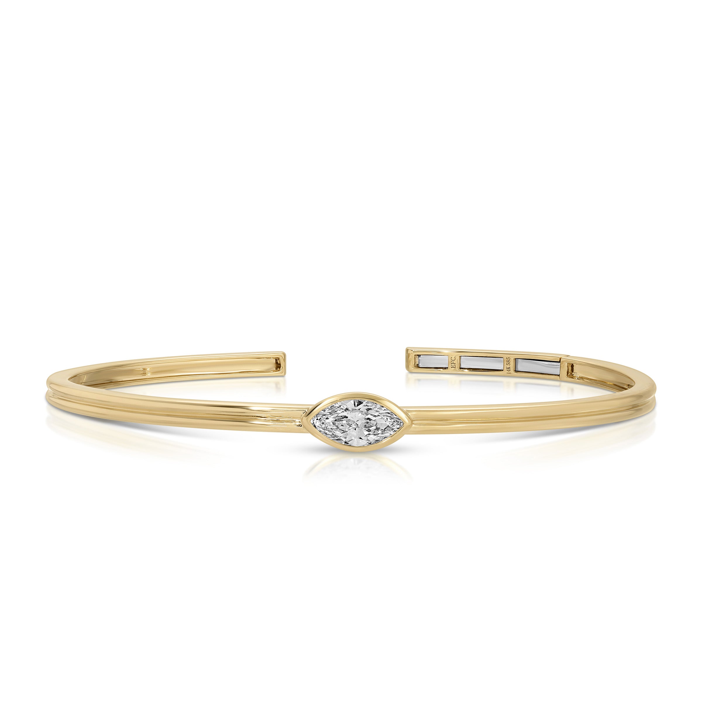 Bezel Set Marquise Bangle Bracelet