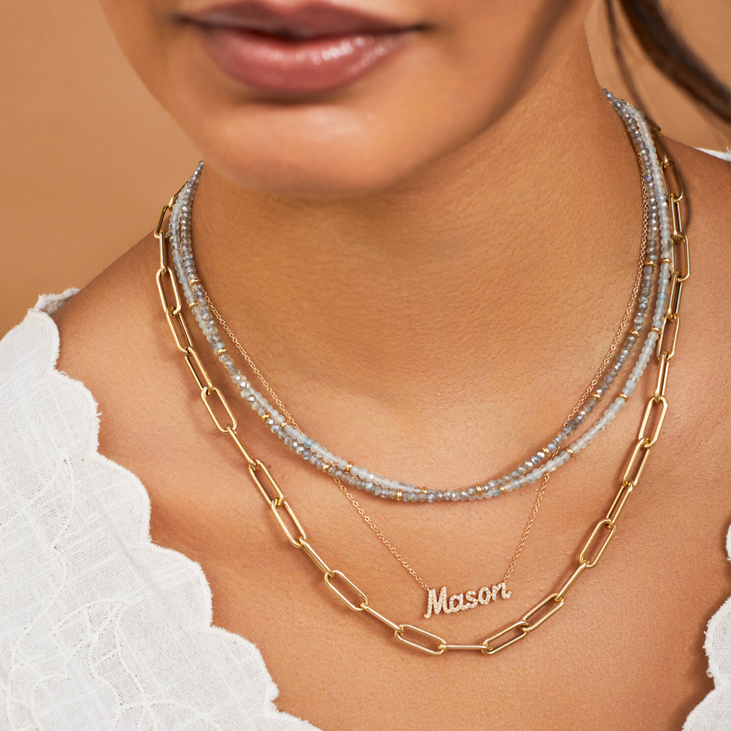 Diamond Script Name Necklace