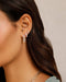 Double Multi Diamond Chain Stud Earring in 14k yellow gold styled on first earring hole of model
