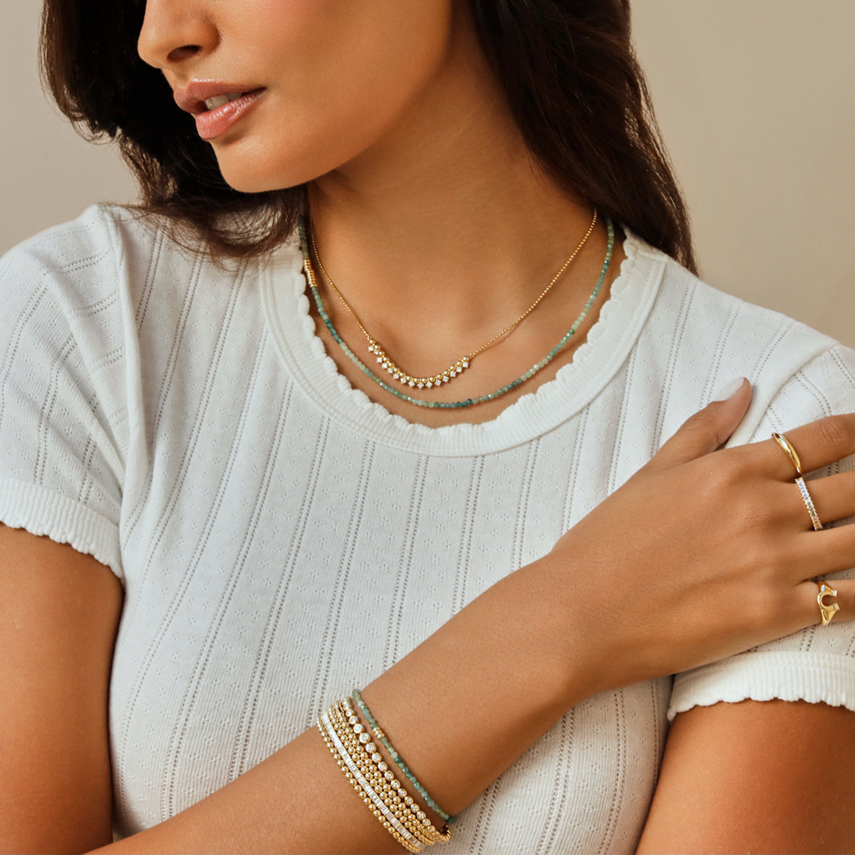 Gold Ball Stretch Bracelet