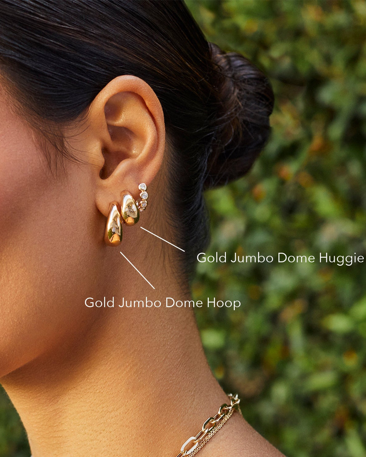 Gold Jumbo Dome Huggie Earrings