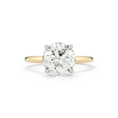 The Jamie Engagement Ring with round center diamond and yellow gold band