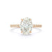 The Jessica Engagement Ring with oval center diamond and micro pave diamonds on rose gold band