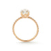 The Jessica Engagement Ring with oval center diamond and micro pave diamonds on rose gold band