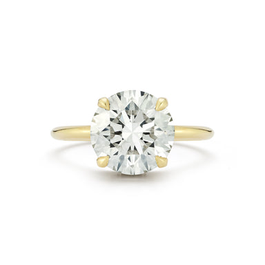 The Lindsay Engagement Ring with round center diamond and yellow gold band
