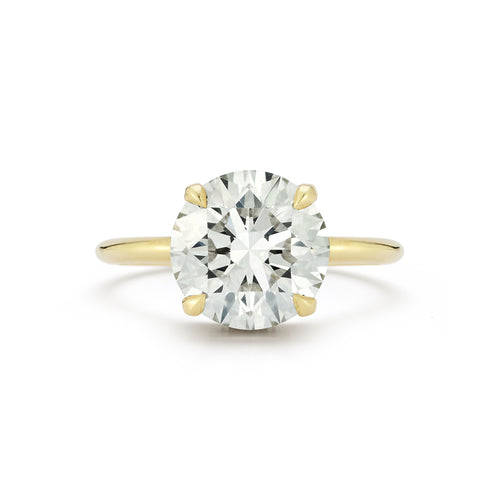 The Lindsay Engagement Ring with round center diamond and yellow gold band
