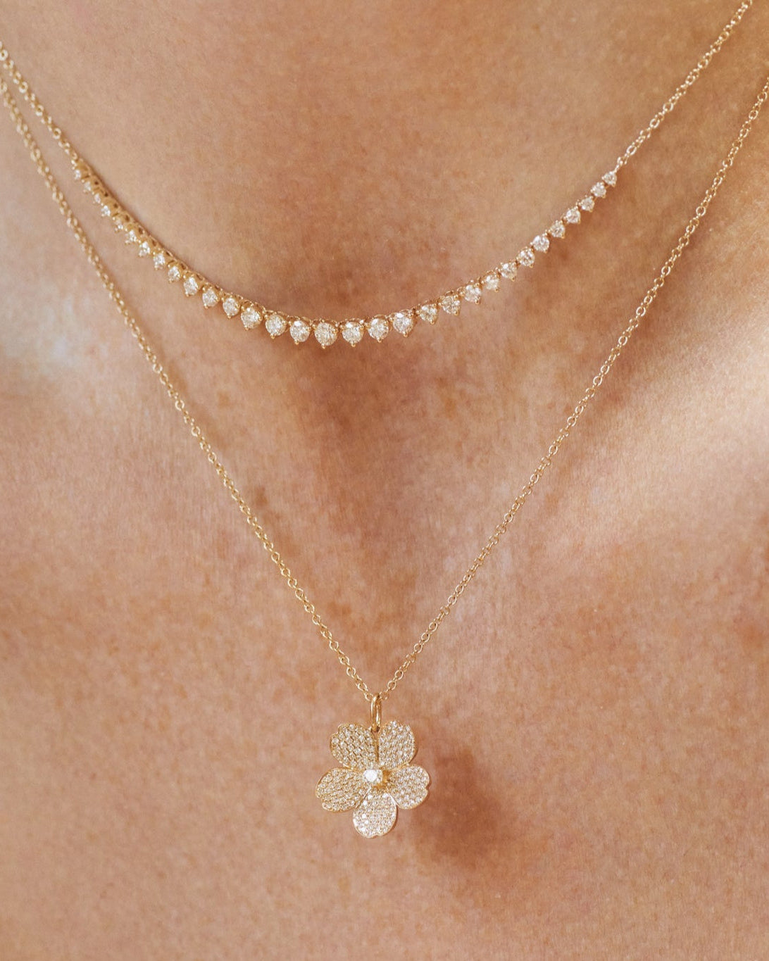 Diamond Cherry Blossom Necklace