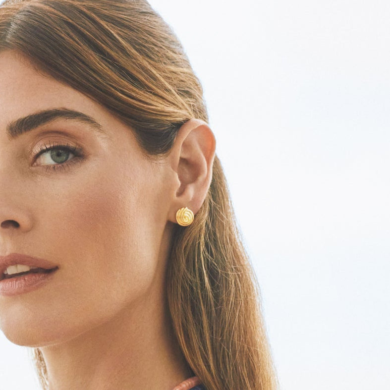 Gold Swirl Stud Earrings