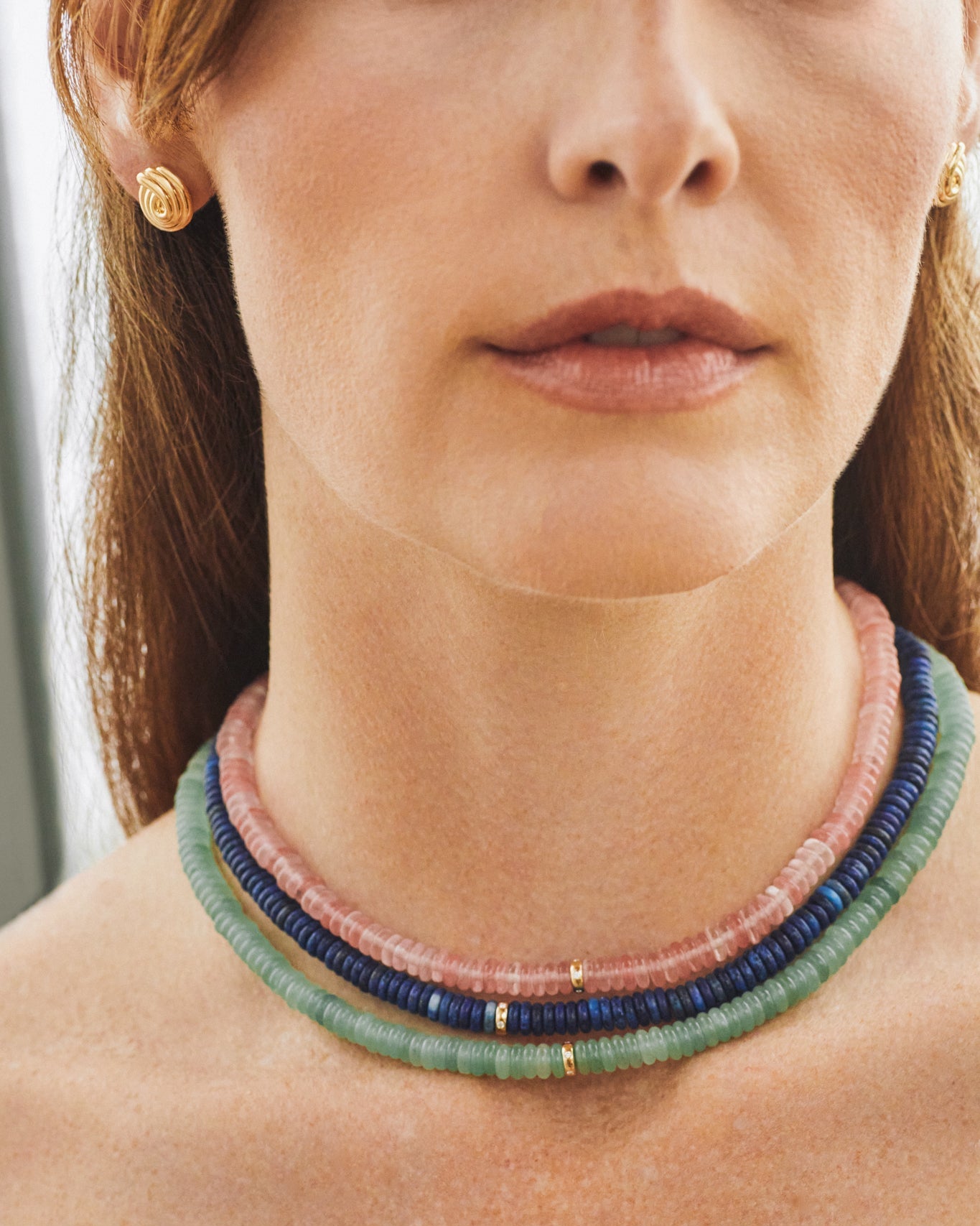 Lapis Lazuli Rondelle Bead Necklace