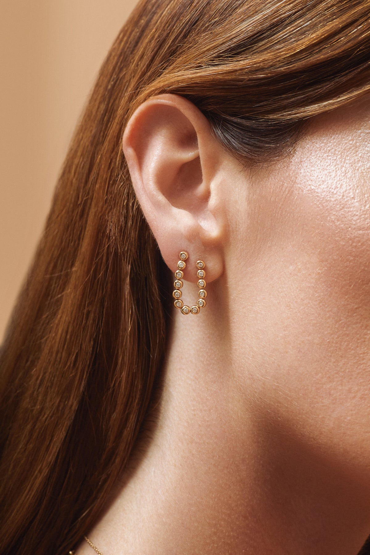 Diamond Pillow Double Stud Earring