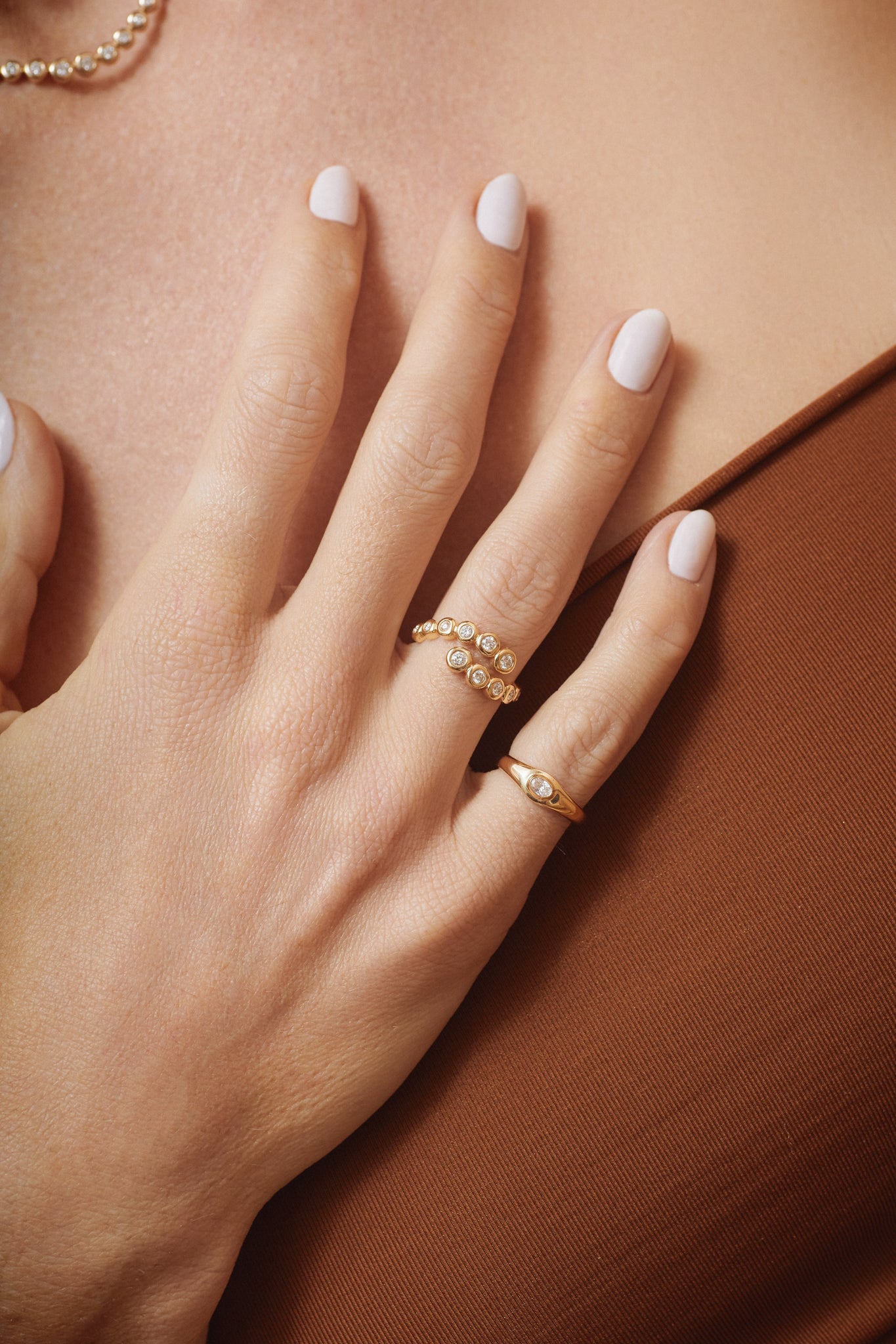 Oval Diamond Signet Ring