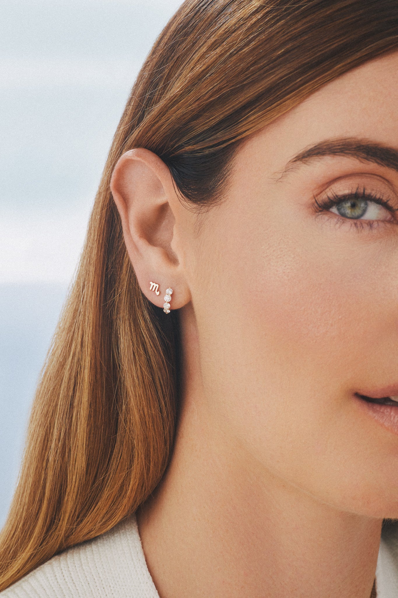 Mini Gold Zodiac Stud Earring