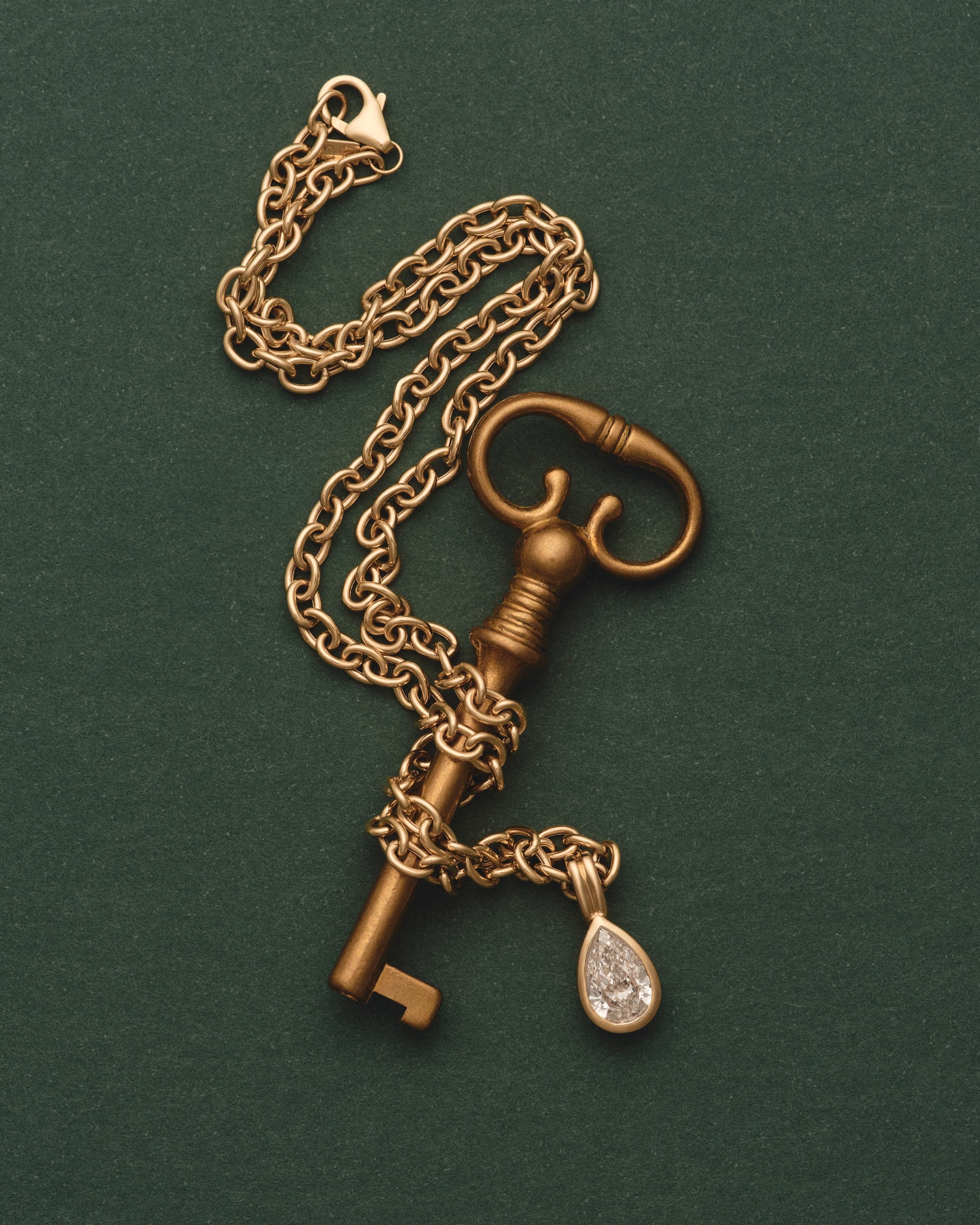 Bezel Set Pear Diamond Clip Charm