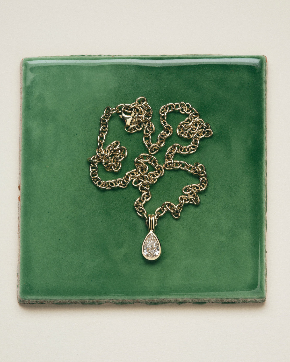 Bezel Set Pear Diamond Clip Charm