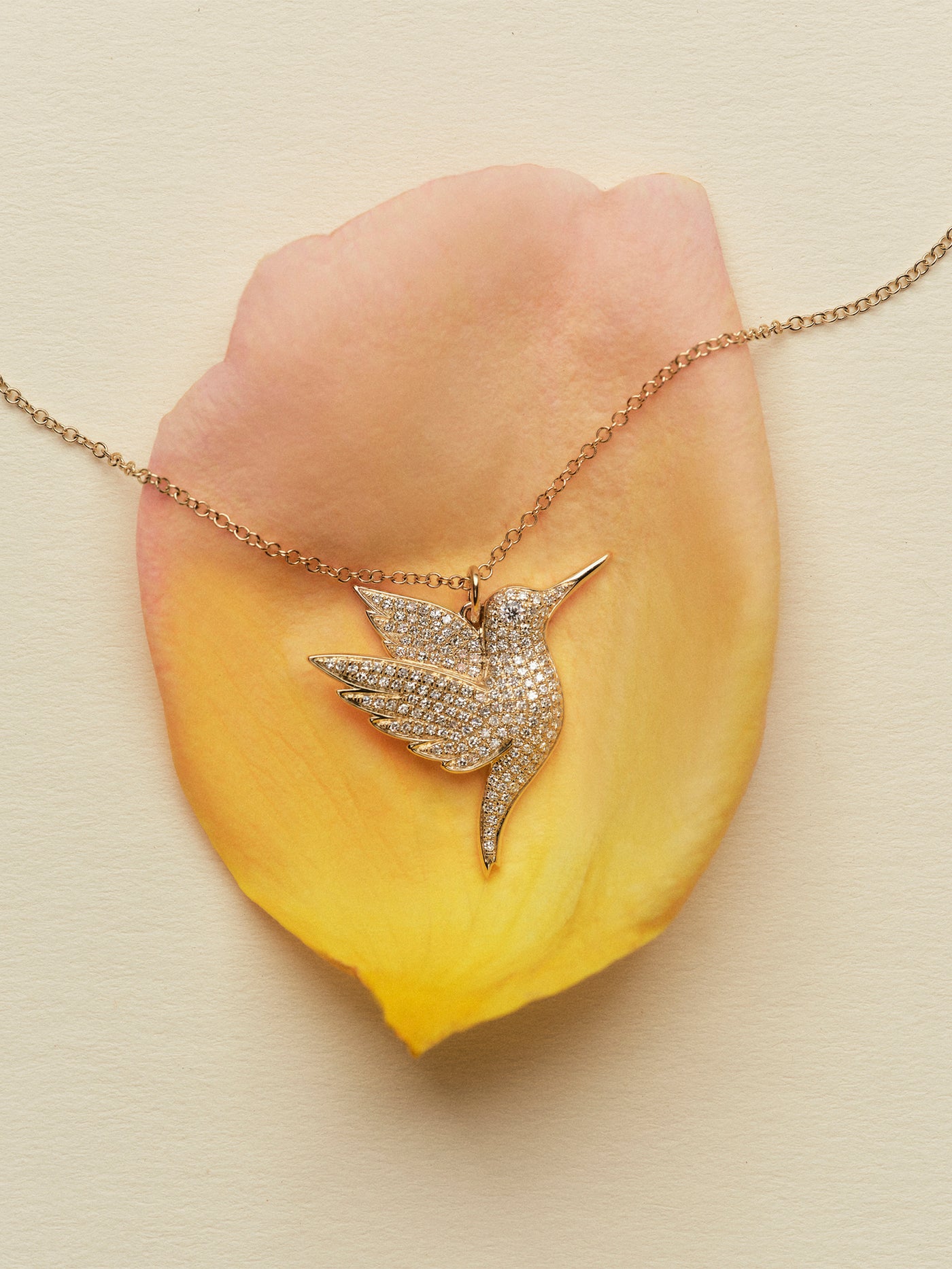 Pavé Diamond Hummingbird Necklace