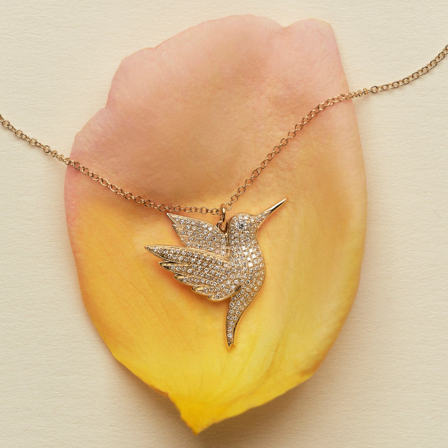 Pavé Diamond Hummingbird Necklace
