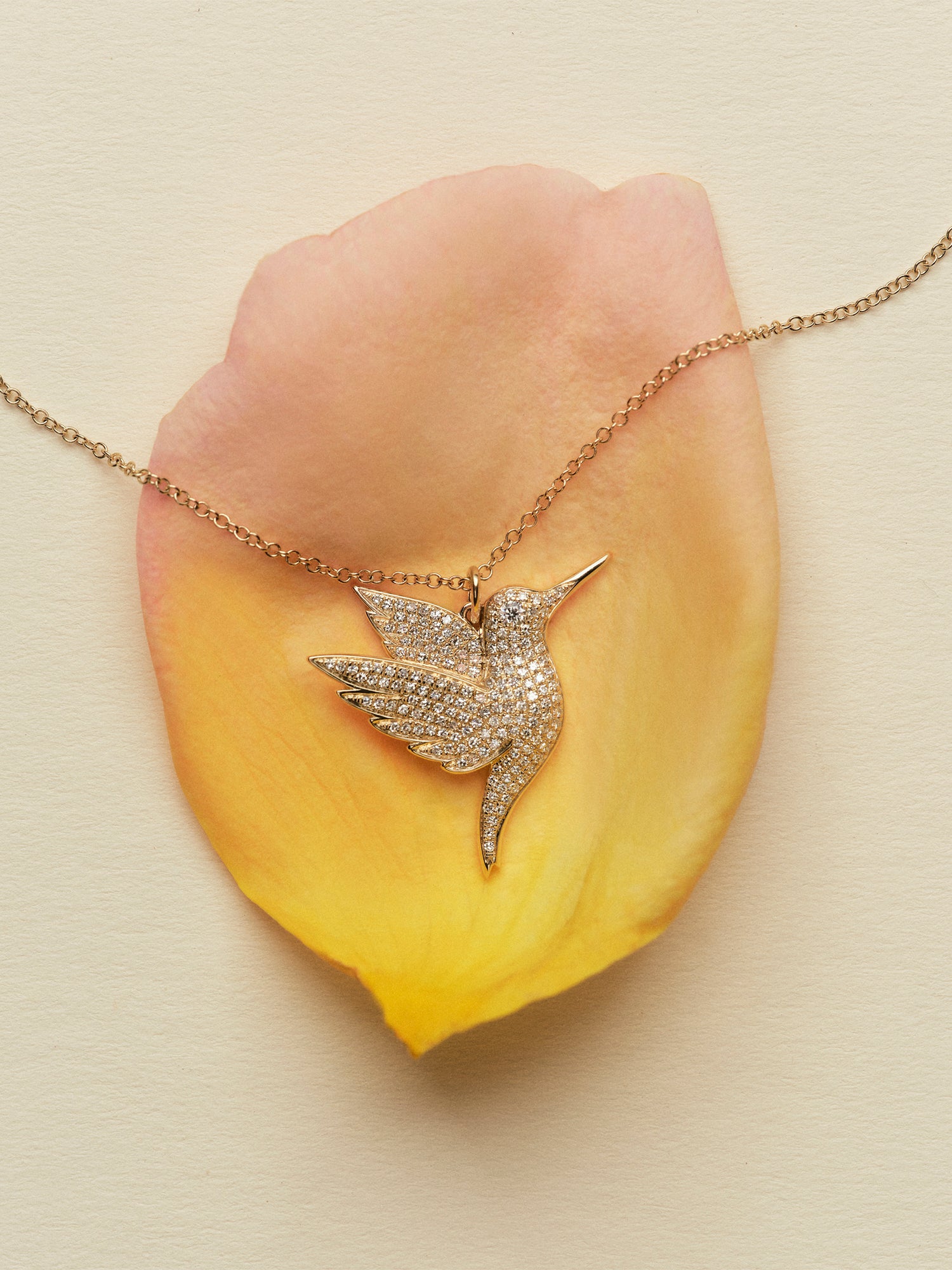 Pavé Diamond Hummingbird Necklace