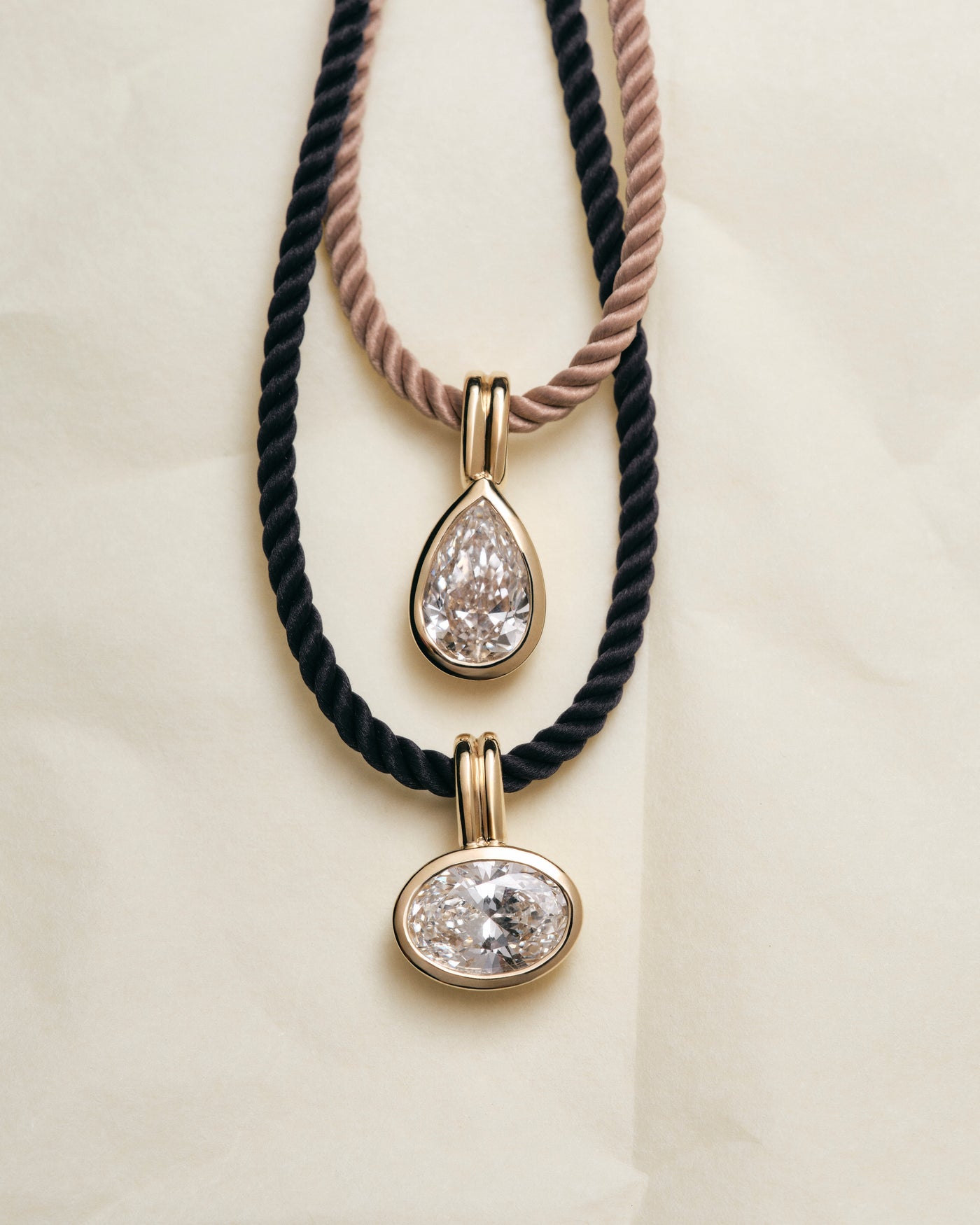 Twisted Cord Necklace In Midnight