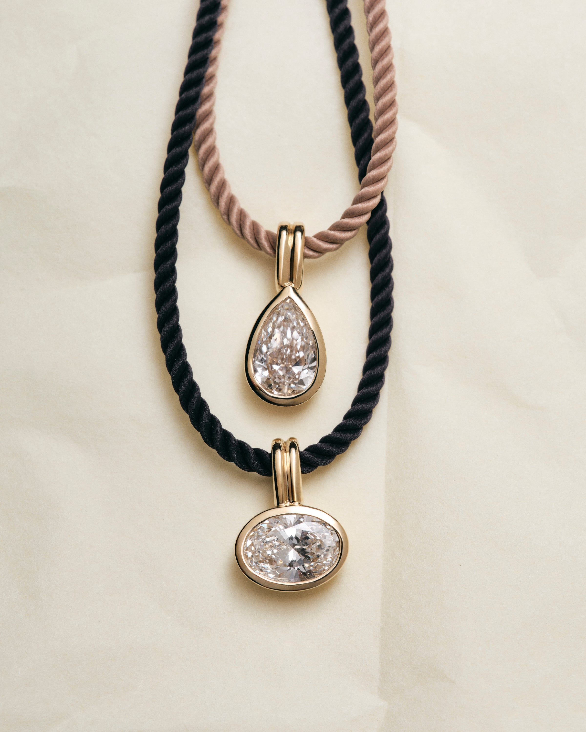 Twisted Cord Necklace In Midnight