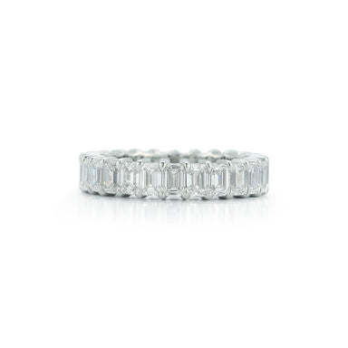 Emerald Cut Diamond Eternity Band in platinum setting