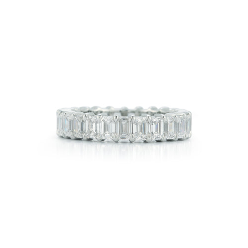 Emerald Cut Diamond Eternity Band in platinum setting