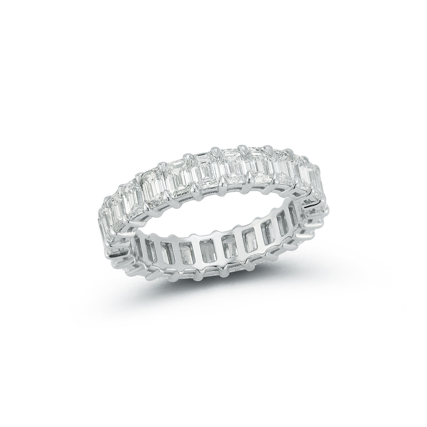 Emerald Cut Diamond Eternity Band in platinum setting