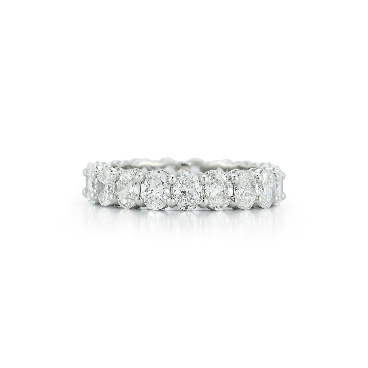 Oval Diamond Eternity Band with platinum setting