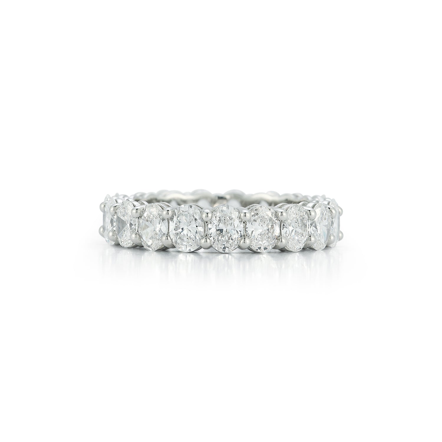 Oval Diamond Eternity Band with platinum setting