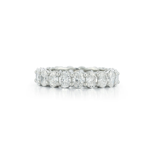 Oval Diamond Eternity Band with platinum setting