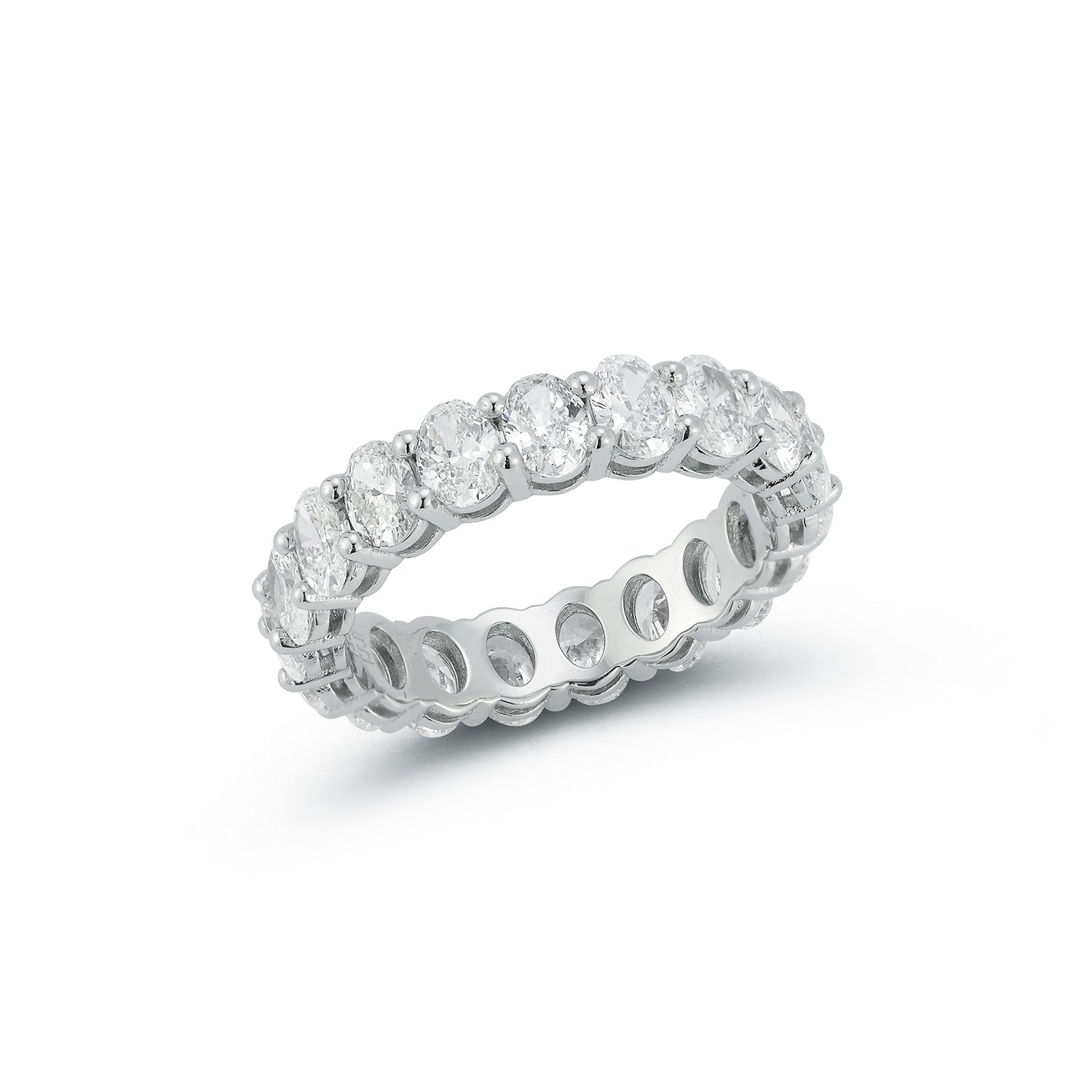 Oval Diamond Eternity Band in platinum setting