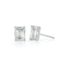 Emerald Cut Diamond Solitaire Stud Earrings in 18k white gold