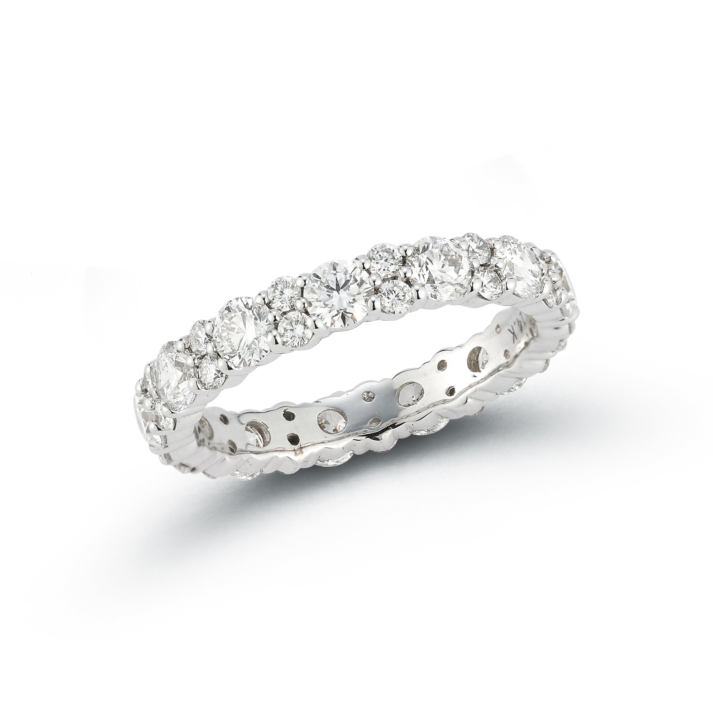 Round & Illusion Diamond Eternity Band in 18k white gold