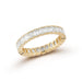 Emerald Cut Beaded Bezel Eternity Band in 18k yellow gold