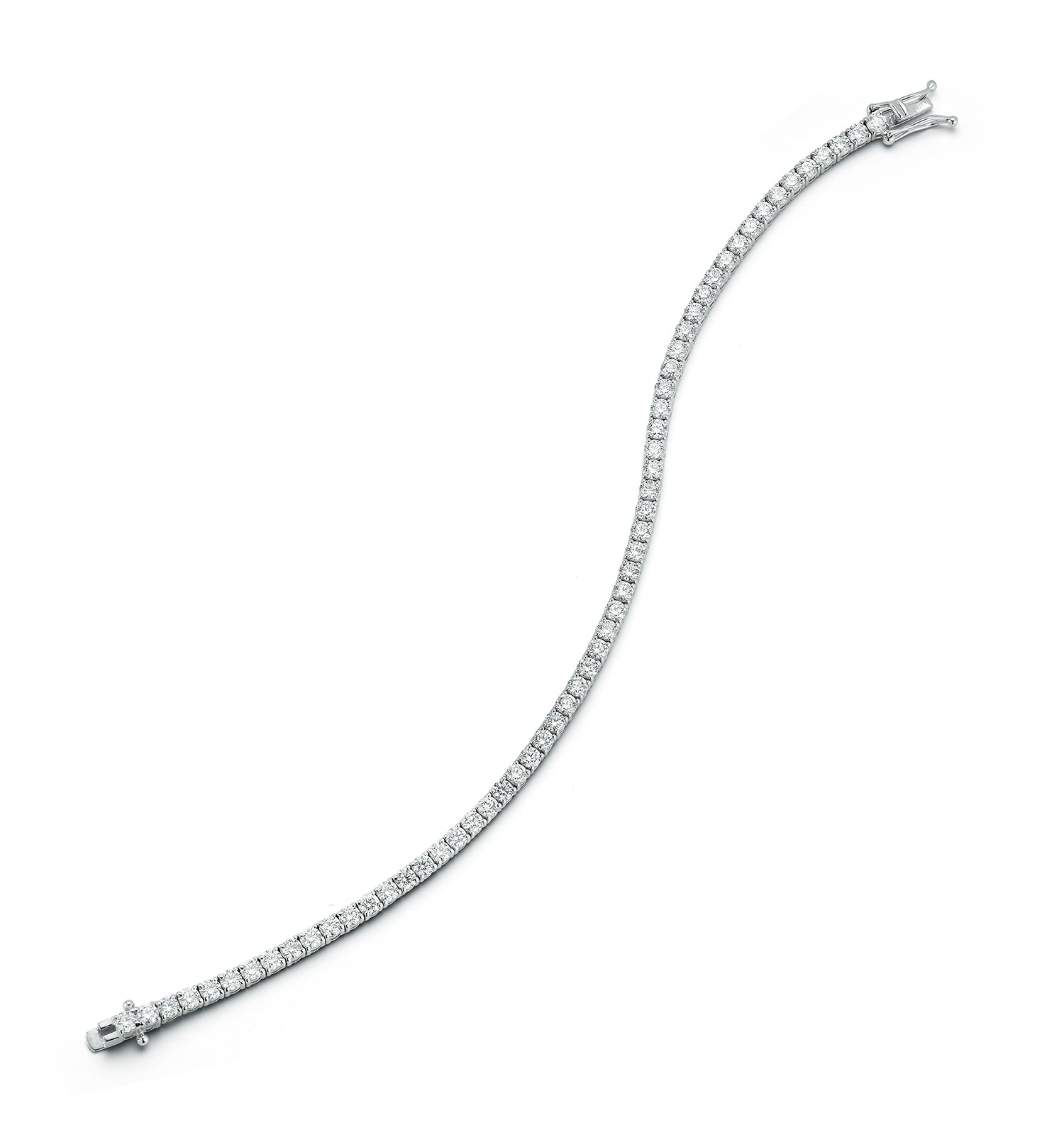 Diamond Tennis Bracelet in 18k white gold with 5 carat diamonds