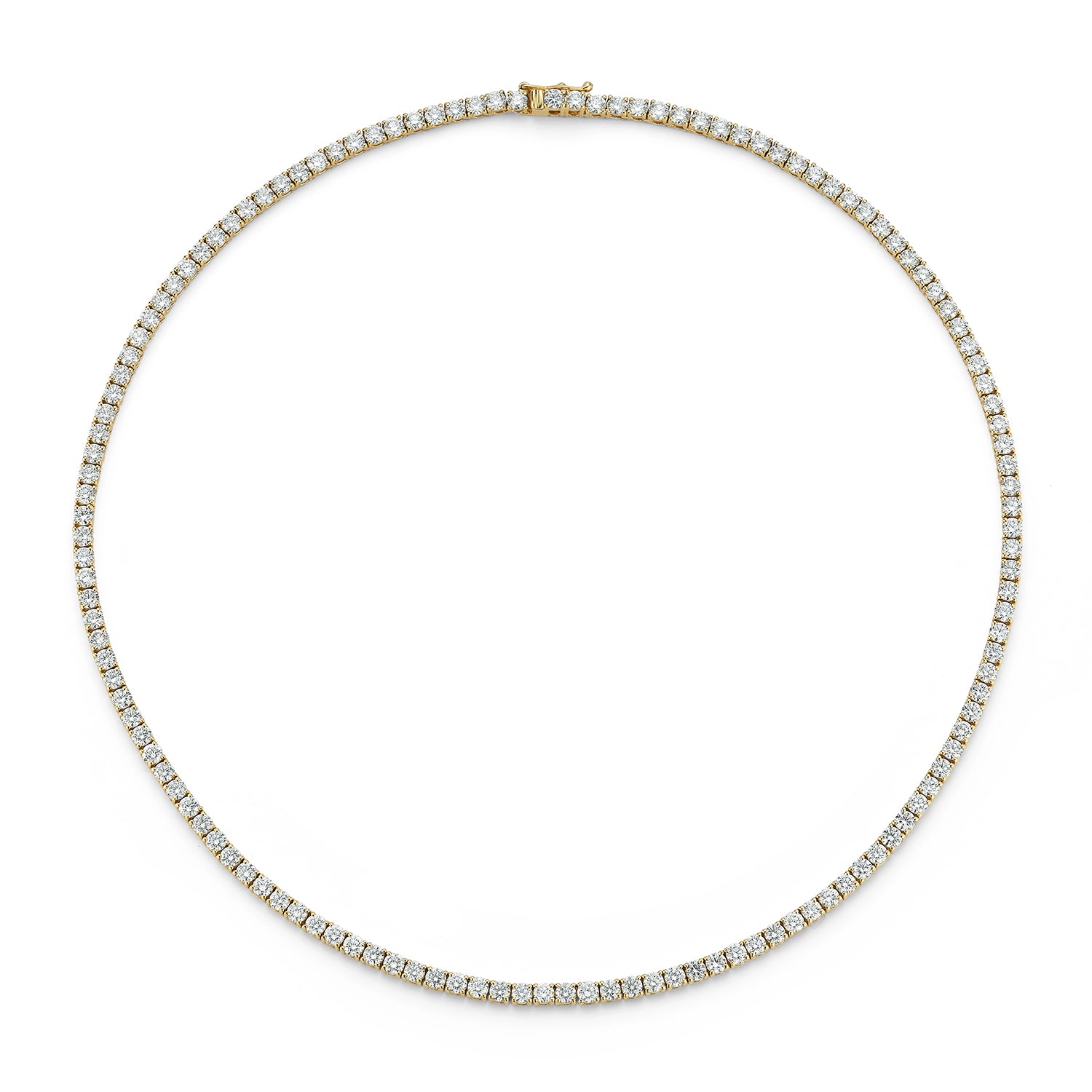 Diamond Tennis Necklace in yellow gold