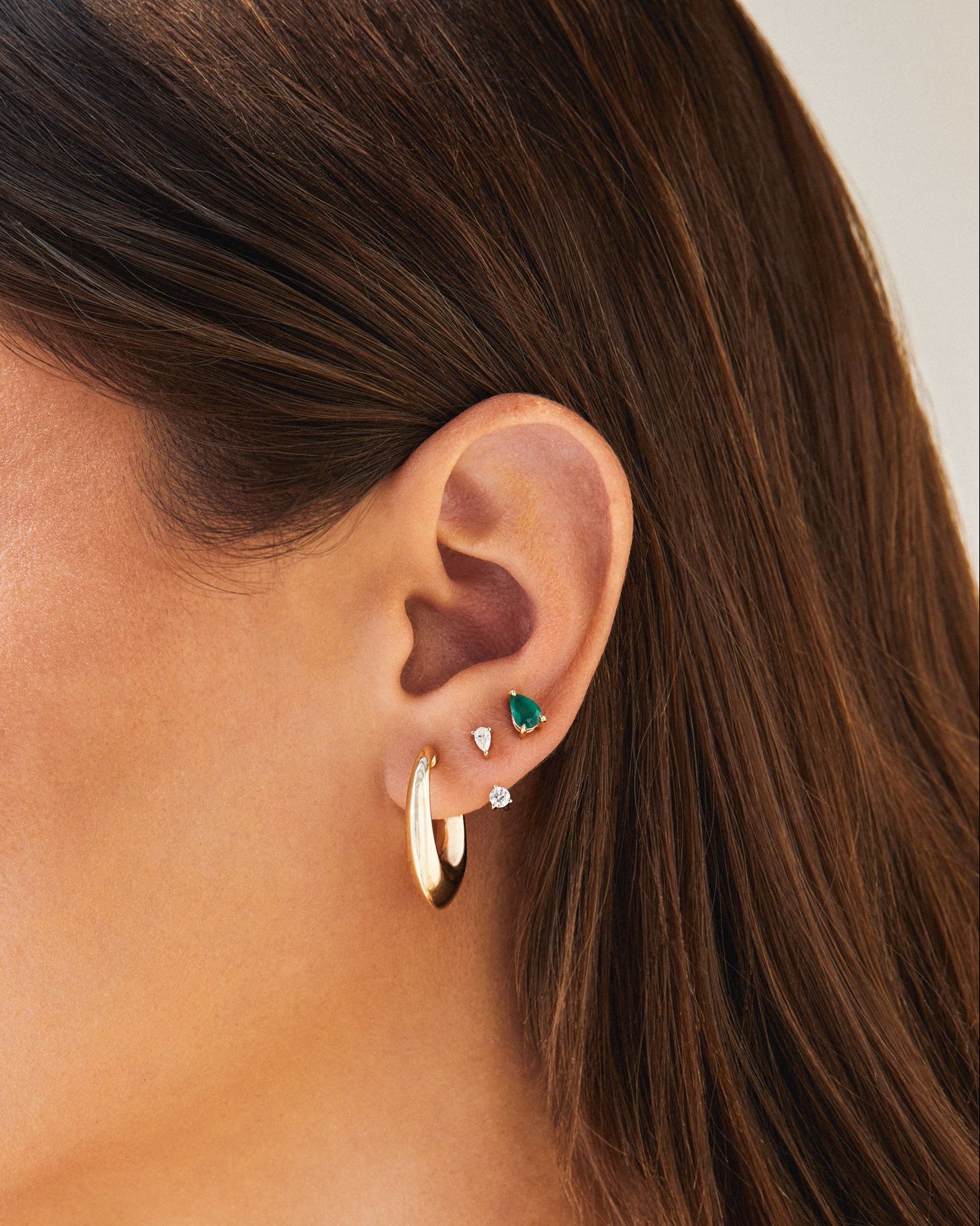Pear Emerald Stud Earrings