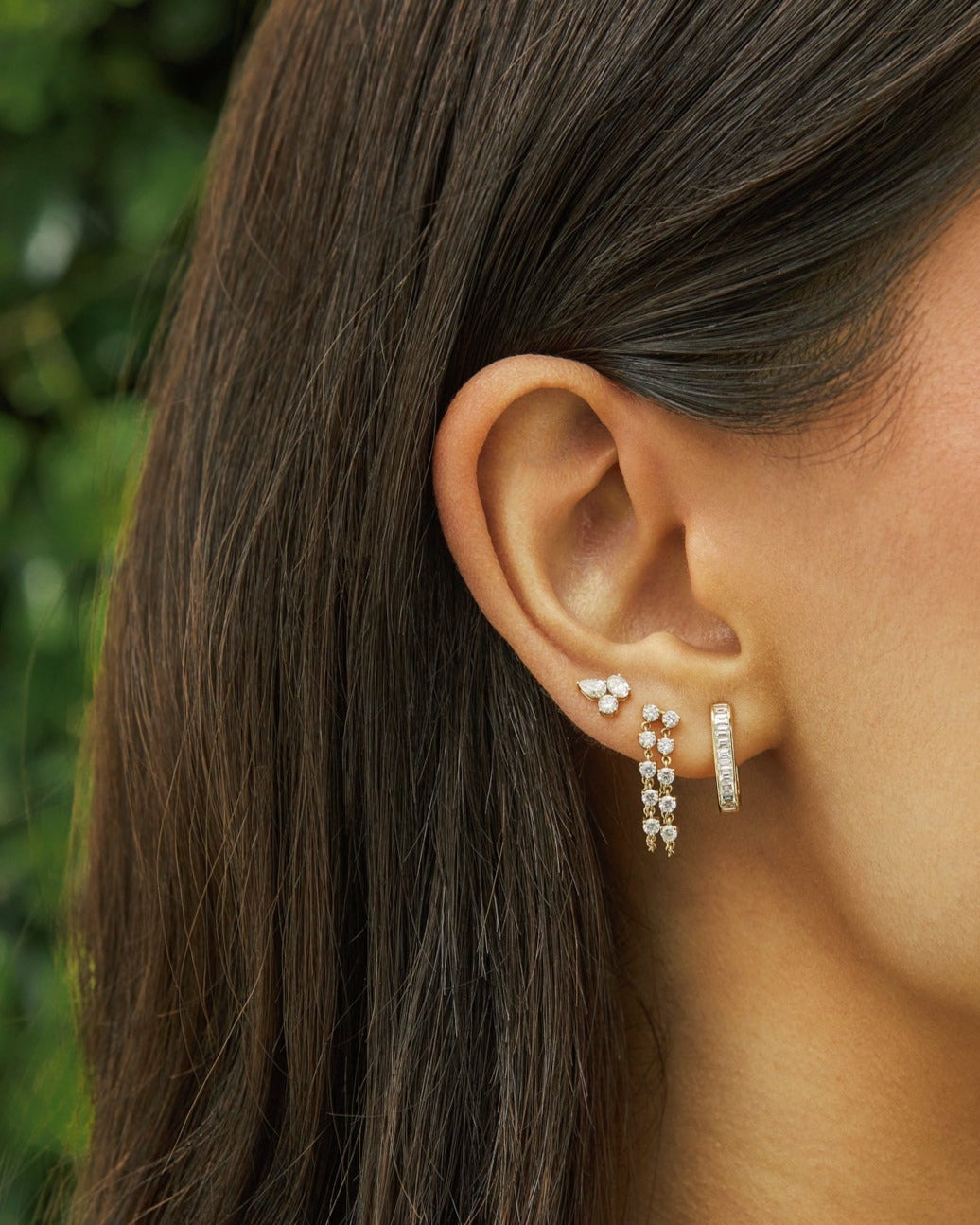 Diamond Baguette Jumbo Lola Hoop Earring