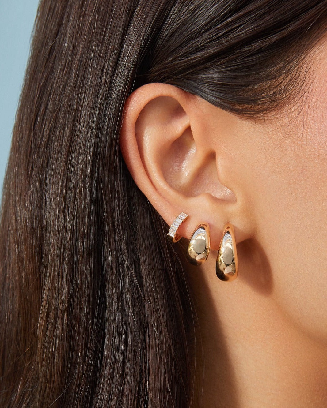 Gold Jumbo Dome Hoop Earrings