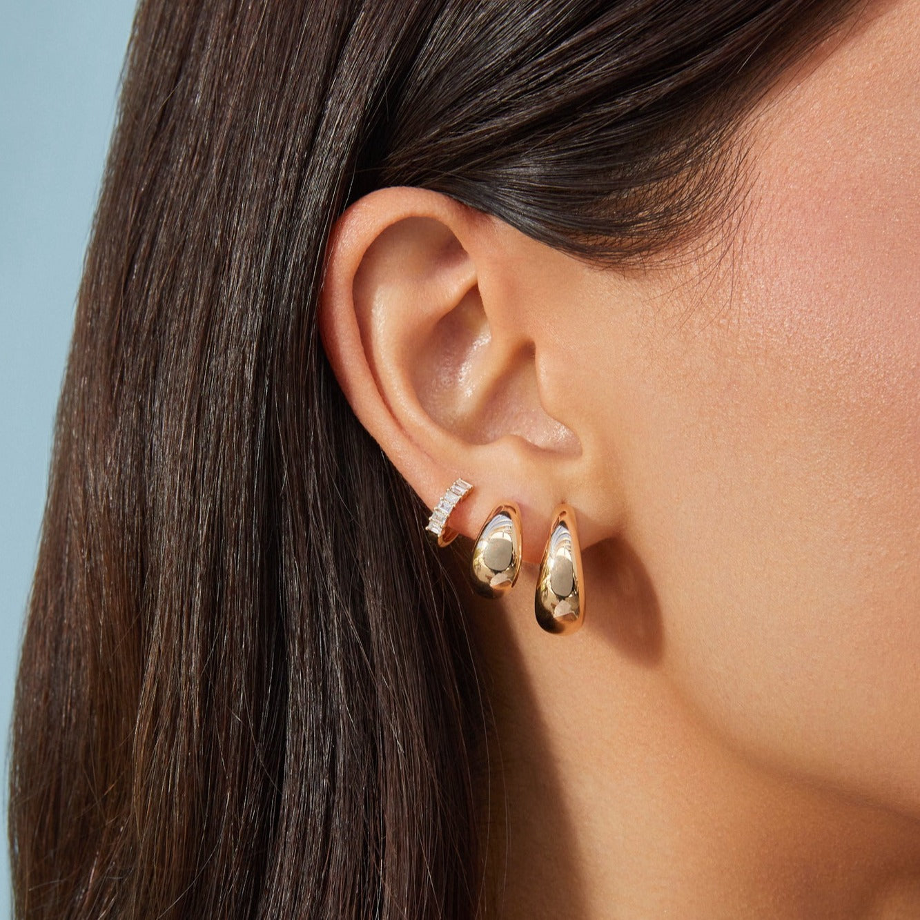 Gold Jumbo Dome Hoop Earrings