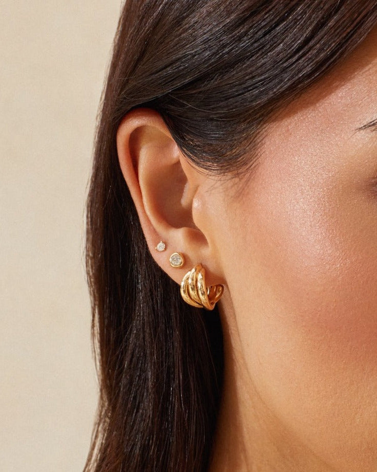 Jumbo Solitaire Diamond Stud Earring